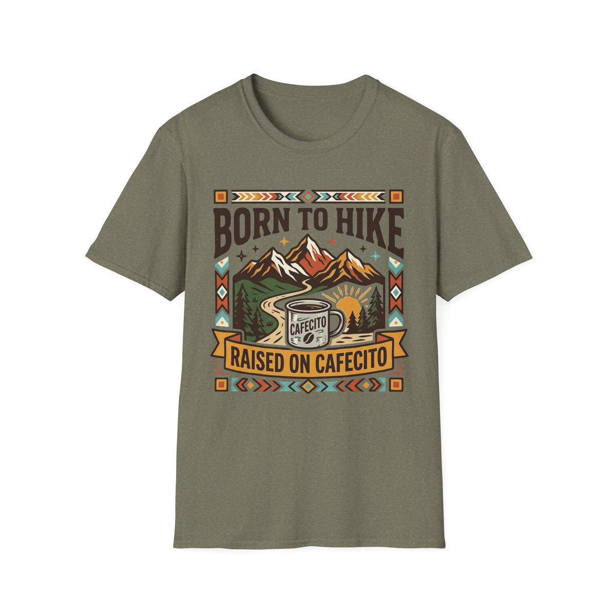 Born To Hike Raised On Cafecito  T-Shirt